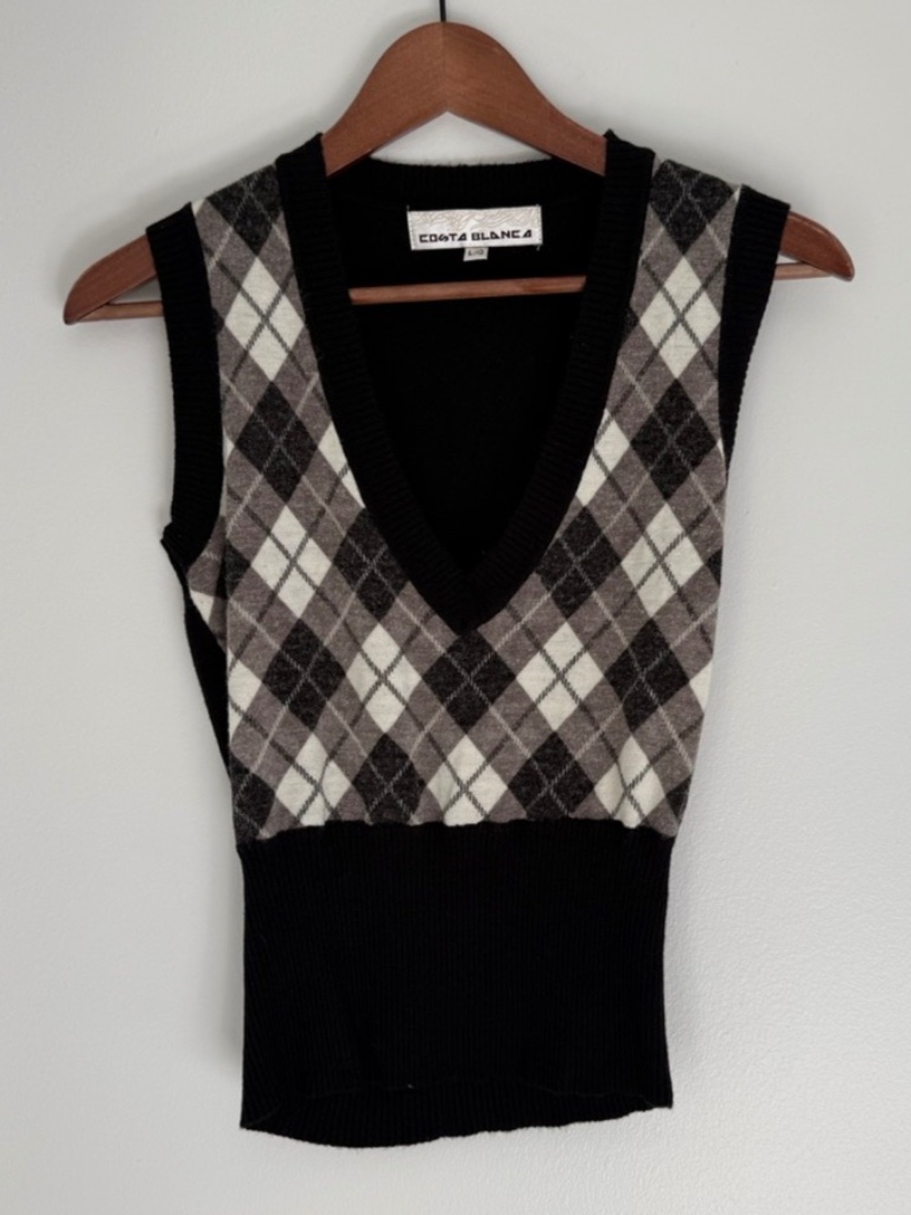 Costa Blanca Plaid Sweater Vest | Y2K Dark Academia Vintage